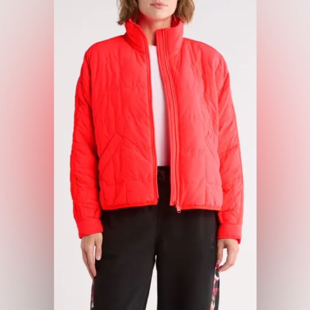 3241. FREE PEOPLE Pippa Puffer Jacket in Hot Watermelon NWT $198 - Picture 5 of 7